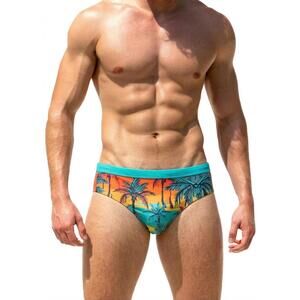 NEW ALONG hawaii swim brief in green